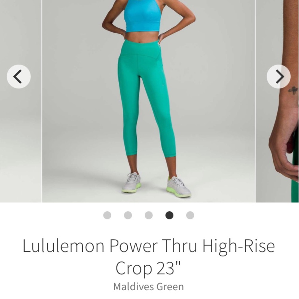 lululemon athletica Power Thru HR Crop 23" - Maldives Green 2